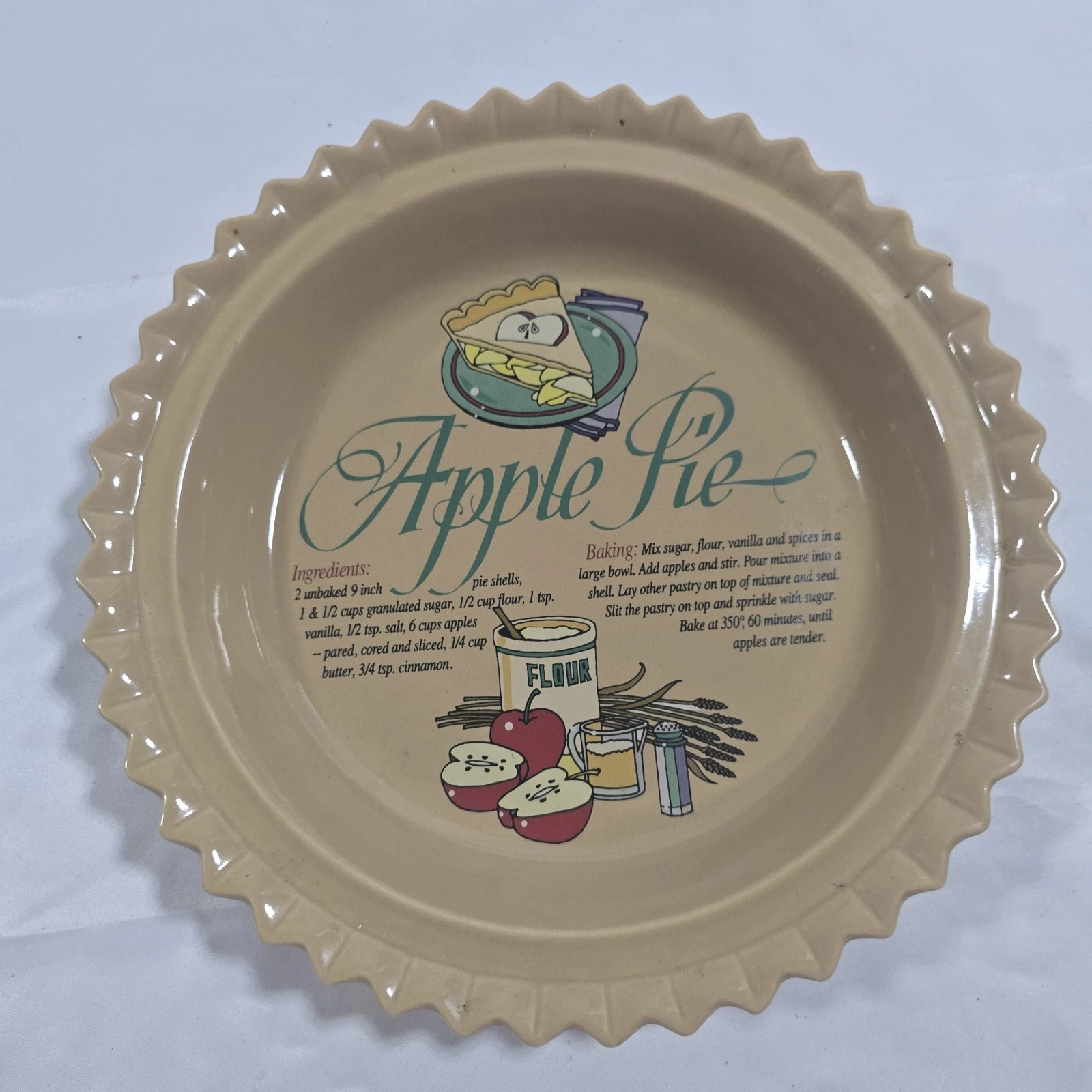 CERAMIC UNIVERSAL TRUMPS APPLE PIE DISH PLATE WITH RECIPE 11 Inch Grandma Core
Opens in a new window