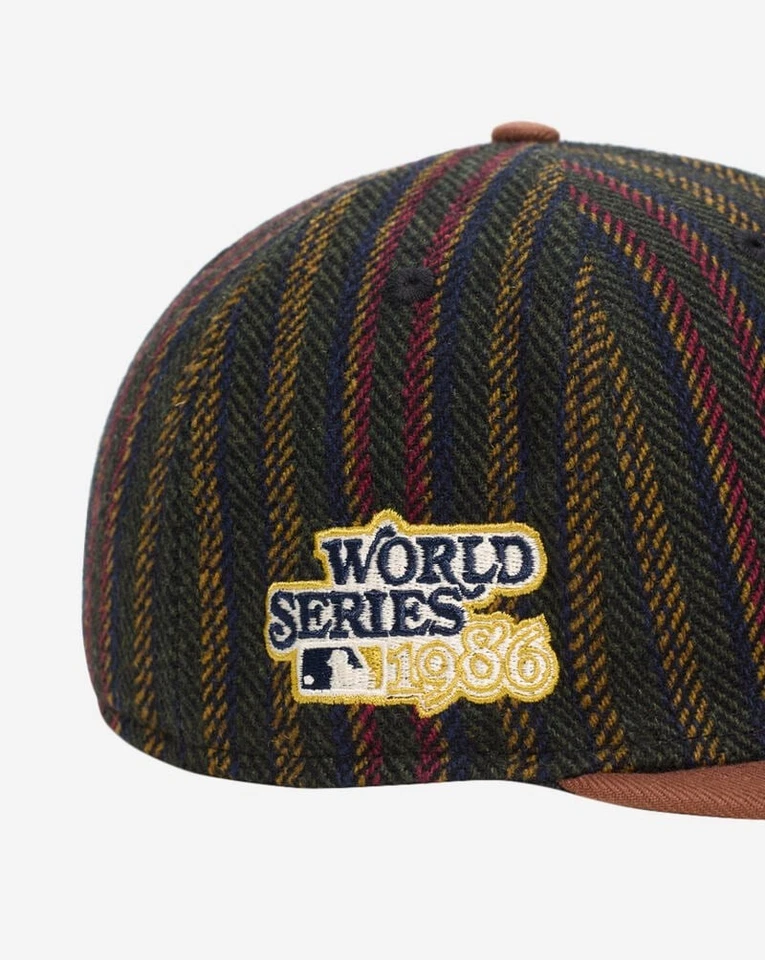 New York Mets Herringbone New Era 59Fifty 1986 Side Patch Grey Bottom Fitted Hat - Image 2 of 4