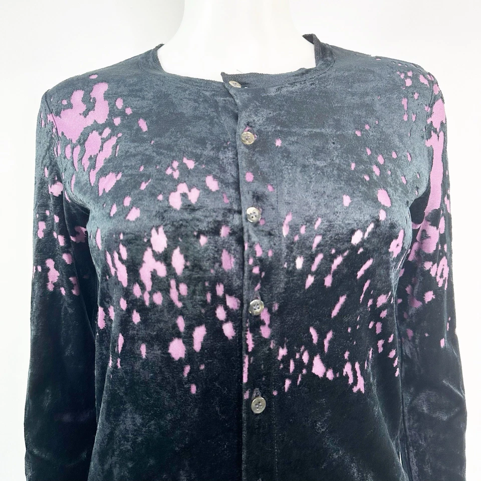 Tricot Comme Des Garcons 紫色天鹅绒倦怠上衣 M 码休闲学院风 — 第 4/4 张图片