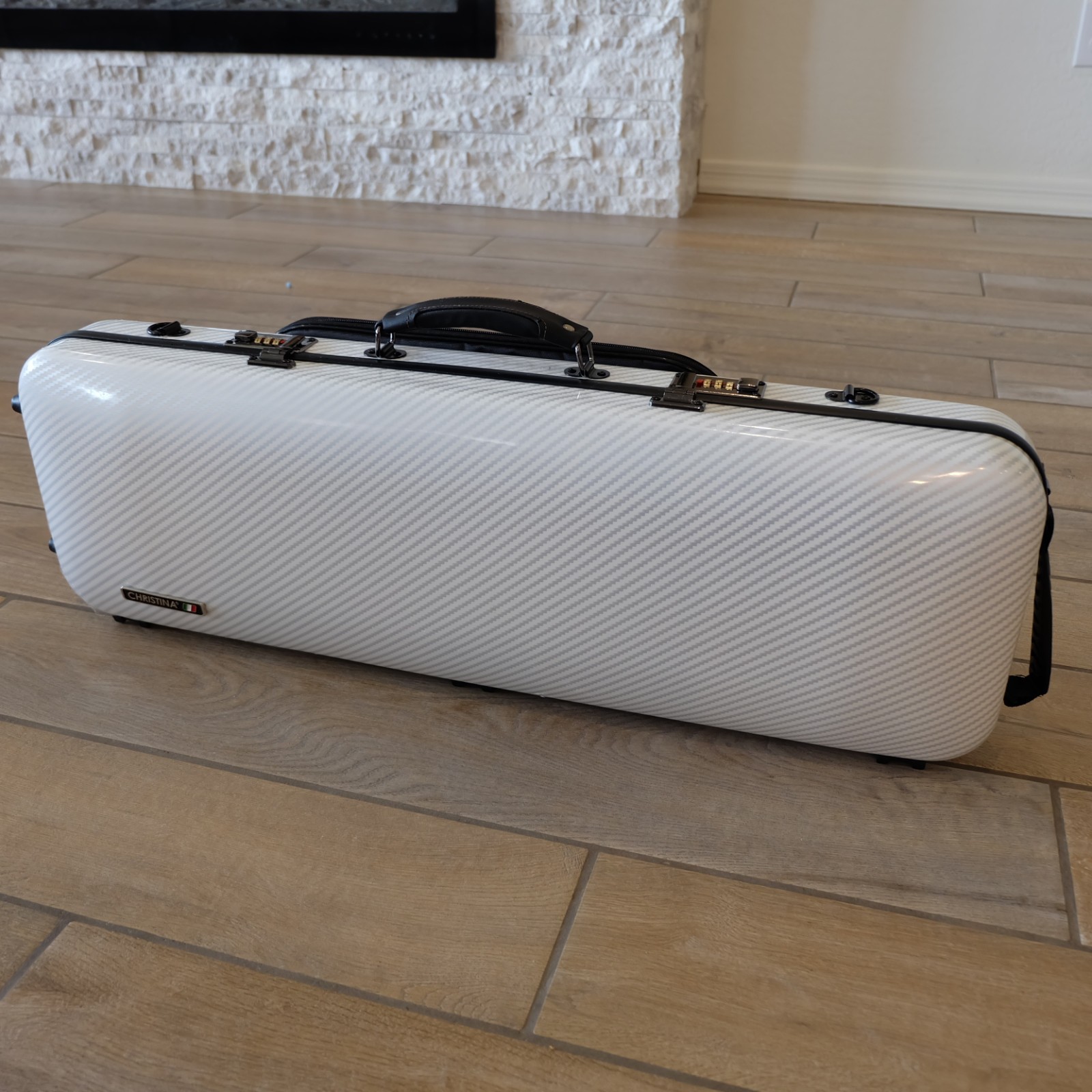 Christina Full Size White Violin Metal Case w/ Combination Lock – NO STRAP