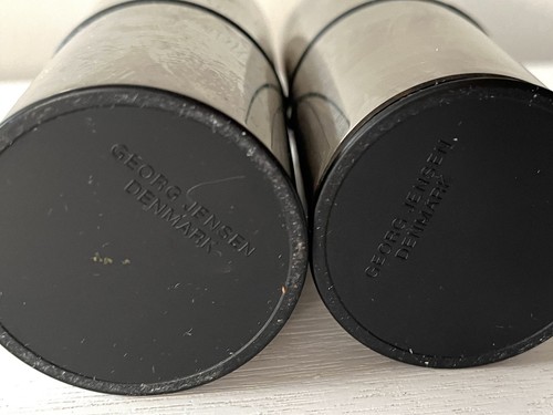 Georg Jensen Denmark Stainless Steel Salt Pepper Shakers Danish Modern 4.75” - Afbeelding 6 van 6