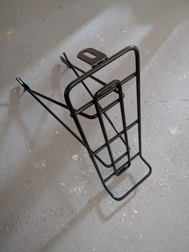 Black bike rack (over rear tire) for bags and traveling | eBay