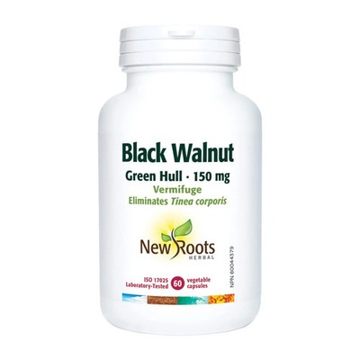 New Roots Herbal - Black Walnut Green Hull, 150mg 60 Capsules 12-Day Supply - Ve