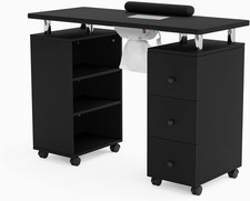 Manicure Table Nail Desk for Nail Tech, Nail Table Beauty Salon Tech Station W/E