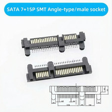 10pcs SATA 7 15P male connector Angle-type male socket