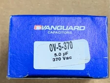 Vanguard OV-5–370 5.0 uF MFD 370 Vac Oval Oil-filled Motor Run Capacitor