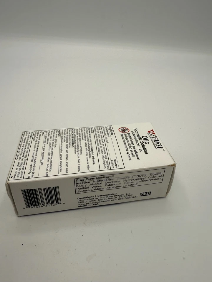 Solução enzimática otic cães e gatos 1% hidrocortisona alívio da coceira na orelha 1,25 oz NOVO - Imagem 2 de 4