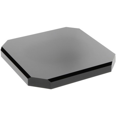 Plymor Black Acrylic Beveled Corner-Cut Display Base, 7'' W x 7'' D x 0.75'' H