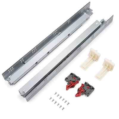 2 sets Self Soft Close Under/Bottom Rear Mounting Drawer Slides  21 inch