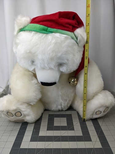 Dakin White Polar Bear Plush Christmas Santa Hat 16 Inch 1985 Stuffed Animal Toy - Picture 18 of 18