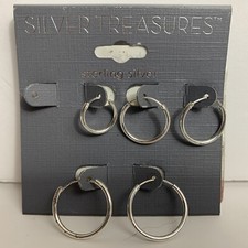 Sterling Silver Silver Treasures Earrings New With Tags Loop 2 Sets 60 Retail