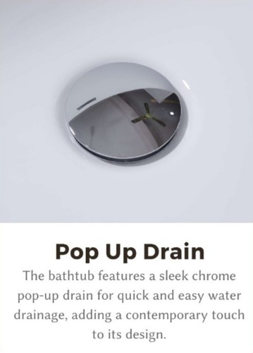 59" Acrylic Freestanding Bathtub W/ Unique Pleated, Oval Gloss White Soaking Tub - Picture 6 of 20