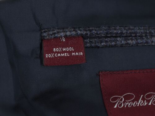 New Boy's 18 Brooks Brothers Camel Hair & Wool Blue & Gray Sport Coat Blazer - Picture 4 of 5