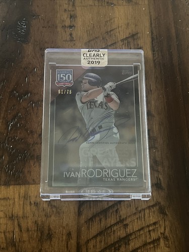 2019 Topps Clearly Authentic Ivan Rodriguez Auto 61/75 - Picture 1 of 2