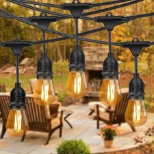 48FT Outdoor String Lights Weatherproof for Wedding Patio Garden Backyard Party