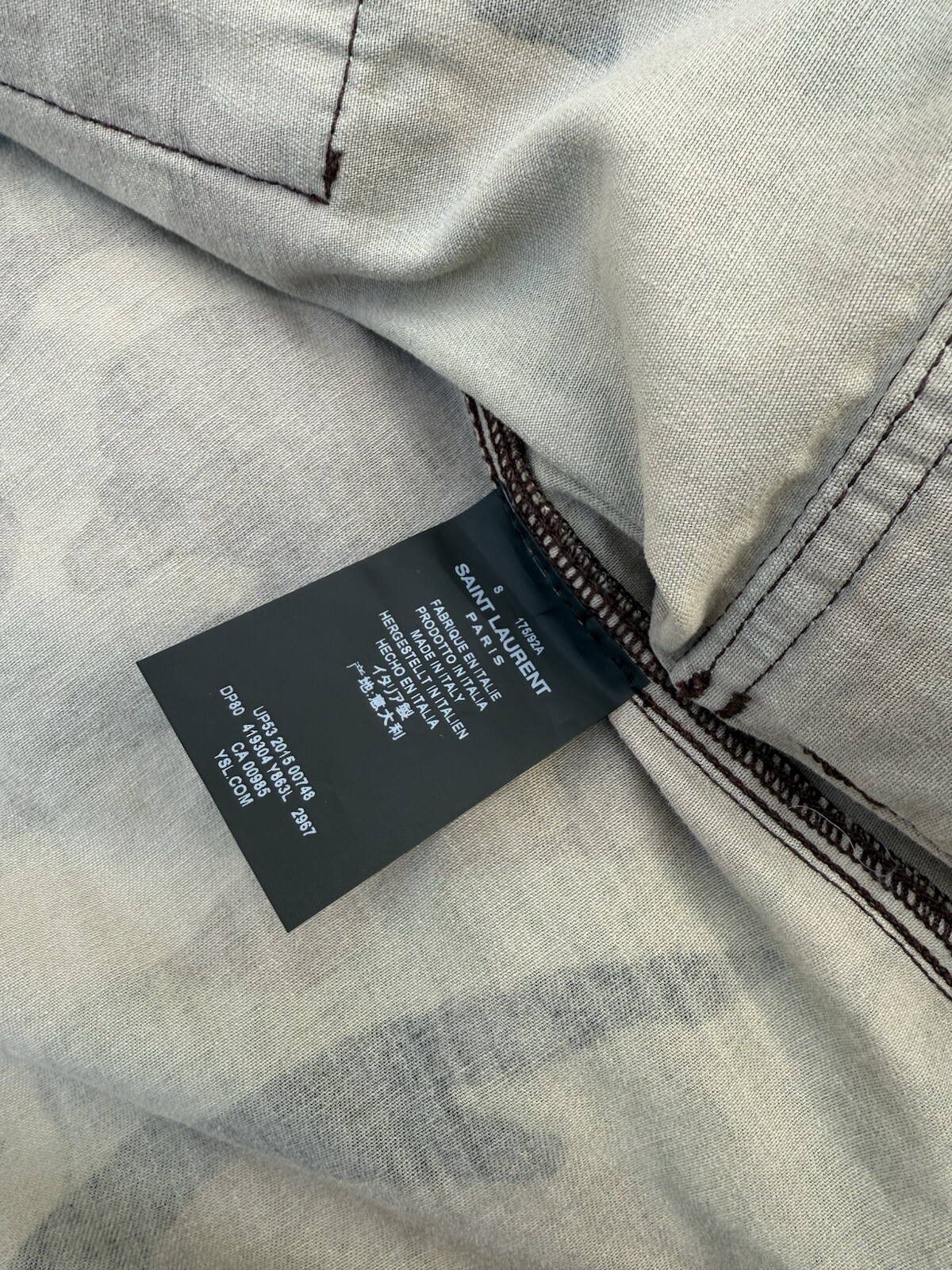 Giacca mimetica usata ONCE YSL Saint Laurent SS16 M65 taglia S