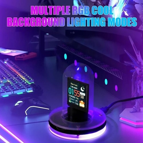 WorkSmart Supplies Bitcoin Price Tracker Tube Alarm Clock Colorful RGB WIFI GIF - Picture 4 of 6