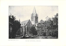 Oxford Cathedral Art Print Vintage by Brown's Famous Pictures 5 1/2" by 8"