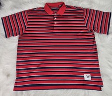 DANIEL CREMIEUX SIGNATURE COLLECTION SHORT SLEEVE RED STRIPED POLO SHIRT SZ XL