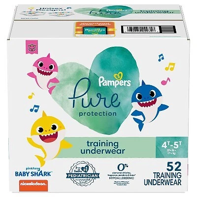 Pampers Pure Protection Training Underwear - Baby Shark - Size 4T-5T - 52ct