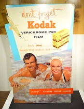 1950s Advertising Standee KODAK VERICHROME PAN FILM 34" by 26"