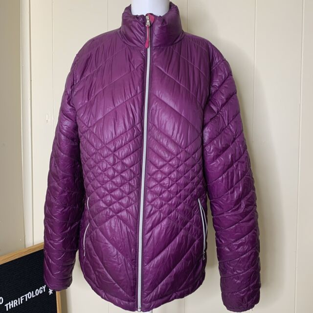 Tek Gear Warmtek Purple Merlot Puffer Jacket Full Zip Down Warm Coat ...