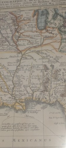 "Mappa Geographica Regionem Mexicanam Floridam" CIRCA 1730 Colored Map Engraving - Picture 5 of 14