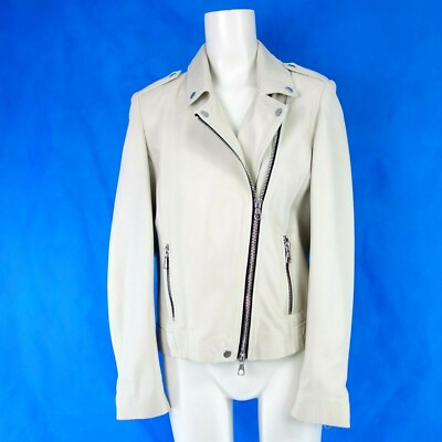Damen Lederjacke Weiß SET Jacke Damenjacke Leder Bikerjacke EU 34 XS Biker  Neu