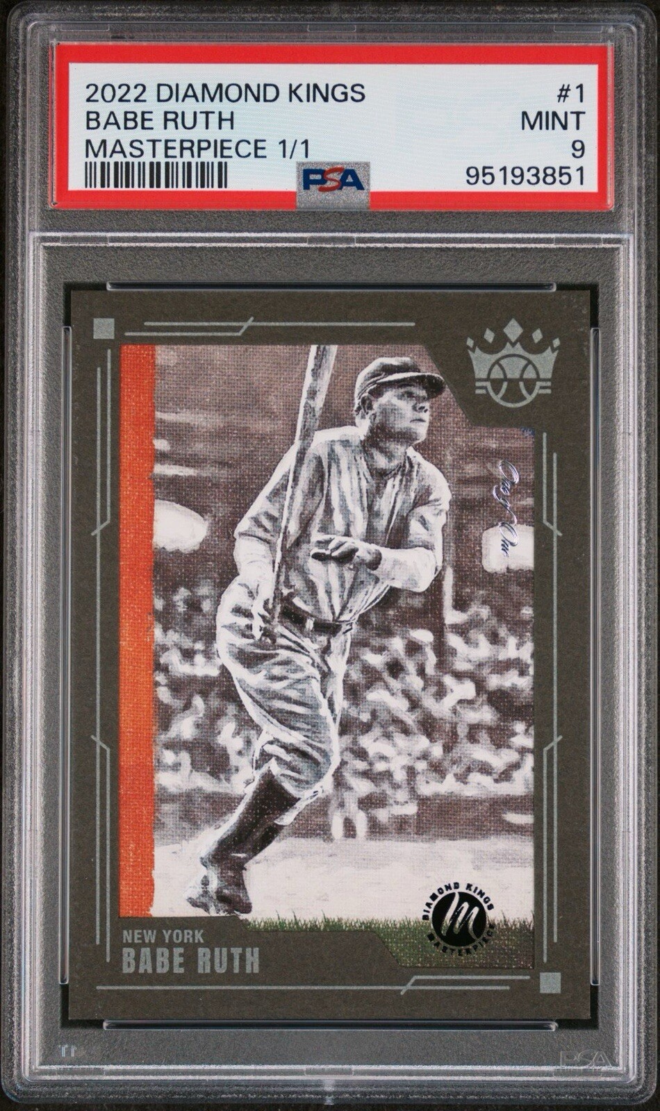 George Herman Babe Ruth ONE of ONE 1/1 Masterpiece PSA 9 2022 Diamond King view 3