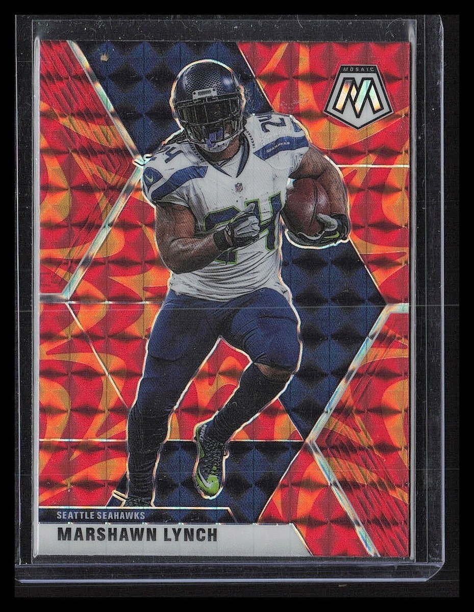 MARSHAWN LYNCH 2020 Panini Mosaic Orange Reactive Prizm SEAHAWKS