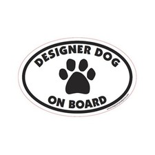 Designer Dog On Board Euro Dog Car Magnet