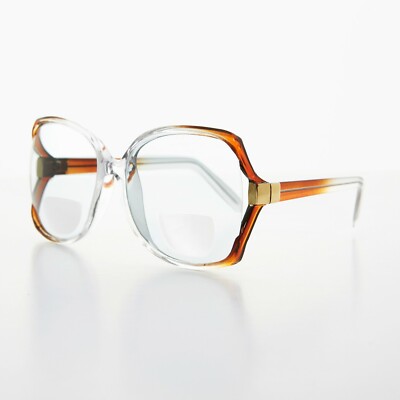 Damen Boho Bifokale Lese Brille / Brown Klar / 2.75 Dioptrie - Inez