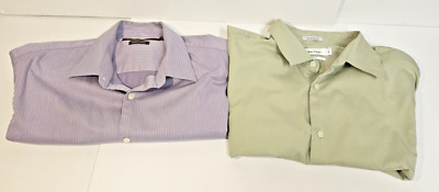Men's Dress Long Sleeve Shirt Calvin Klein Perry Ellis XL