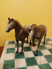 Vintage Hartland USA Horse Lot 2 Hard Plastic Spotted Pony Figurines