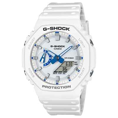 Casio G-SHOCK Herrenuhr Analog-Digital Weiß Blau GA-2100HDS-7AER