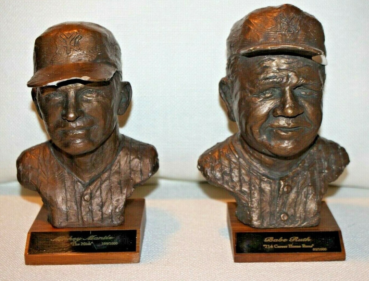 Mickey Mantle & Babe Ruth New York Yankees QCI Bronze Bust