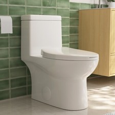 DeerValley 1-Piece Dual Flush Elongated ADA Height Toilet w/ Sof Close Seat