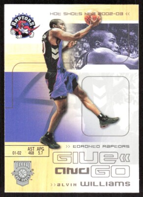 2002-03 349D Fleer HOT GIVE AND GO VINCE CARTER/ALVIN WILLIAMS Toronto Raptors