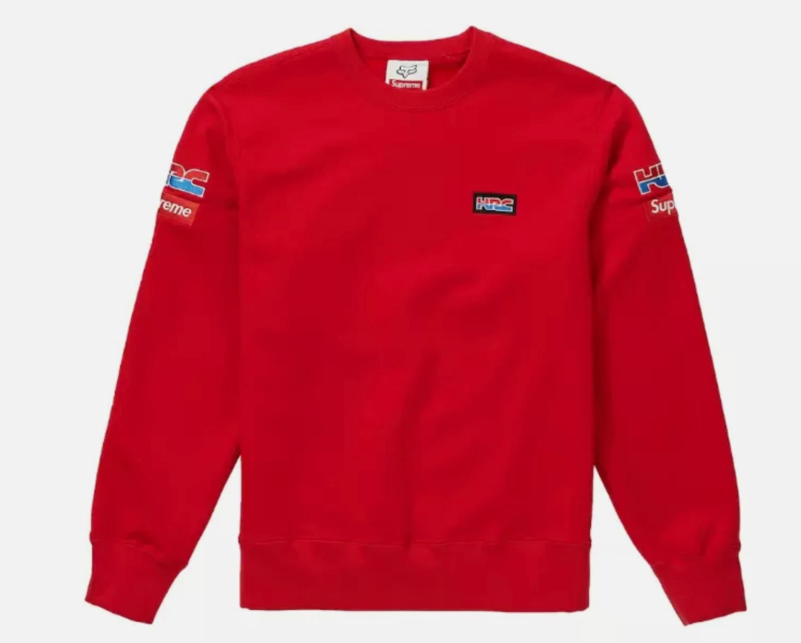 SWEAT SHIRT ROUGE COL ROND S SS21 HONDA FOX RACING SUPREME NEUF AVEC ÉTIQUETTE