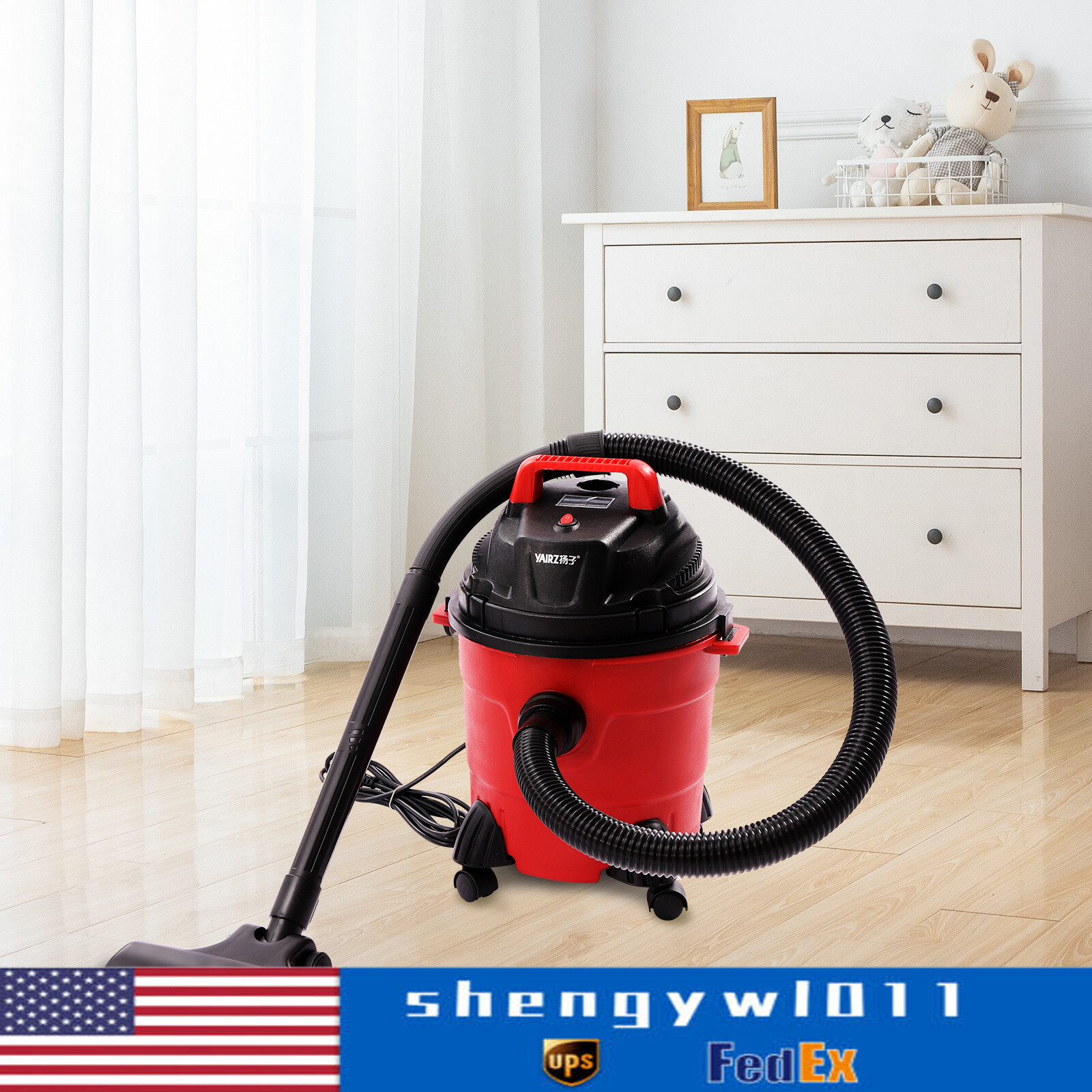 Small Portable 4-Gallon Wet Dry Shop Vacuum Cleaner with Hose