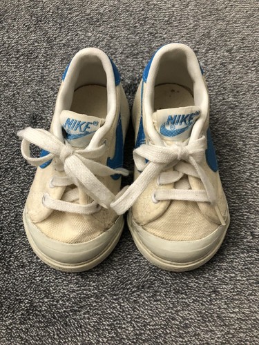 Vintage 1983 NIKE All Court Canvas Low Blazer Shoes Sneakers Size 3c - Picture 2 of 5