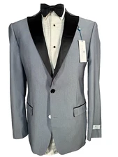 NEW RYAN SEACREST Mens Gray Slim EVENING SMOKING Sport Coat Blazer Jacket 40L