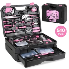 Home Tool Kit with Drawer - 510-PCs Portable Complete Household