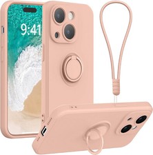 Case For iPhone 15 14 13 12 Mini Pro Max Plus Shockproof Silicone Ring + Lanyard