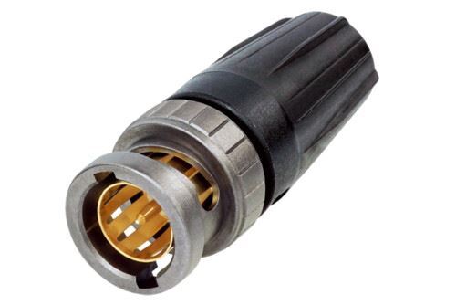 Neutrik NBNC75BLP7X. Reartwist UHD Bnc. Spinotto Maschio