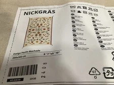 IKEA NICKGRAS NICKGRÄS Rug  handmade  6 ' 7 "x9 ' 10 " LARGE  NEW
