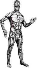 Adult Android Monster Morphsuit Mens Robot Costume Skinsuit Halloween M - XXL