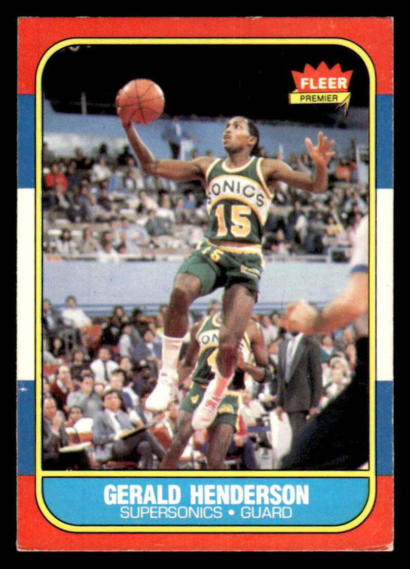 1986 FLEER GERALD HENDERSON SEATTLE SUPERSONICS #45 VG X9173