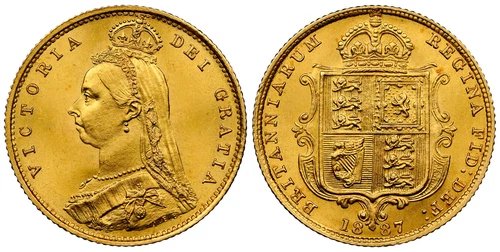 GREAT BRITAIN Victoria 1887 AV Half-Sovereign. NGC MS64. KM 766; SCBC 3869
