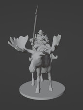 Elf Elven Male Cleric Paladin Moose Rider 28mm Scale DND D D Tabletop Miniature
